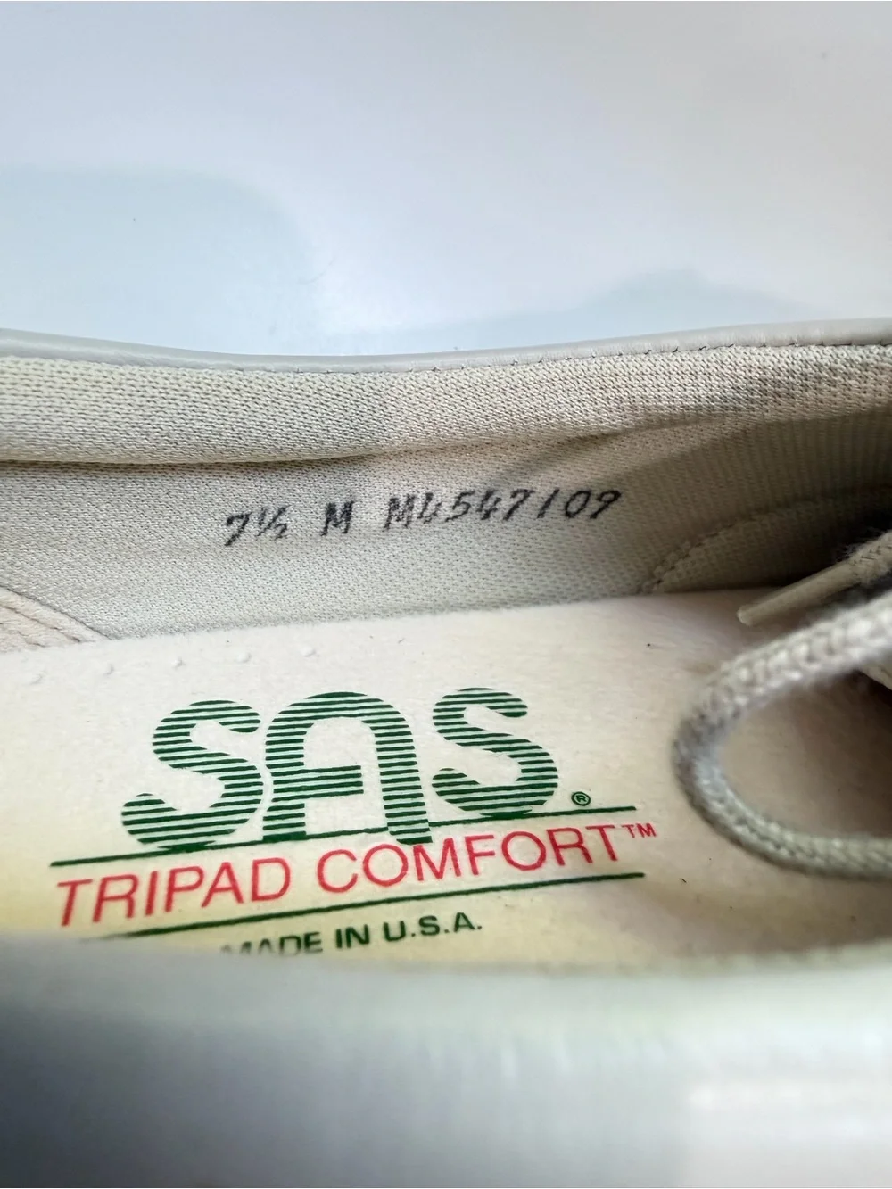 SAS Tripad Comfort Shoes Womens 7.5M Beige Leather Lace Up Walking Orthotic USA